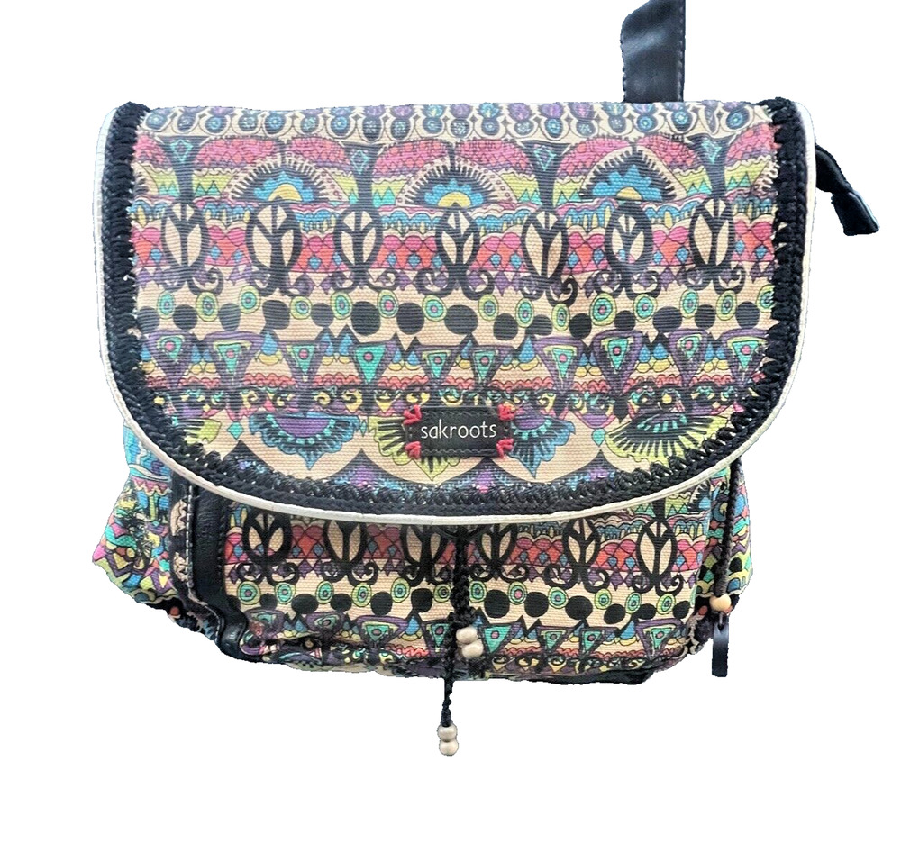 Sakroots Convertible Backpack Crossbody Bag Adjustable Strap Pockets Hippie Boho